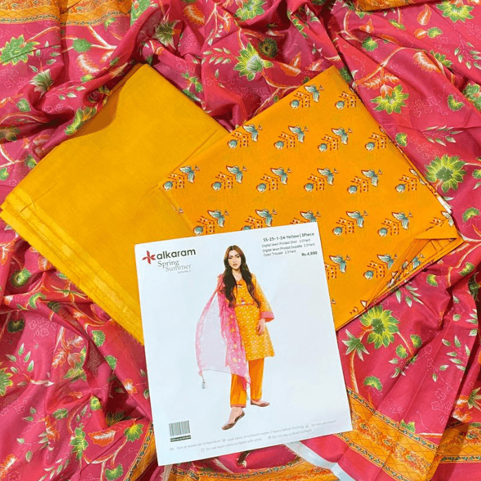 Alkaram Digital Lawn 3-Piece Unstitched — Assorted Designs
