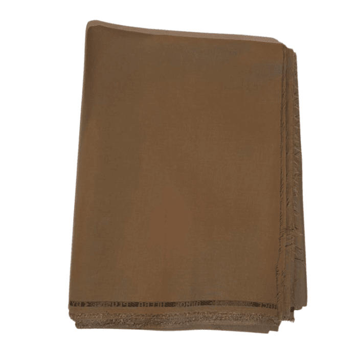 Folded bronze coppery brown men's unstitched wash and wear suiting fabric