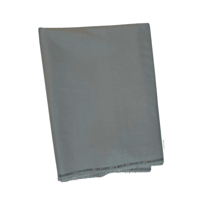 Folded slate grey men's unstitched wash and wear suiting fabric