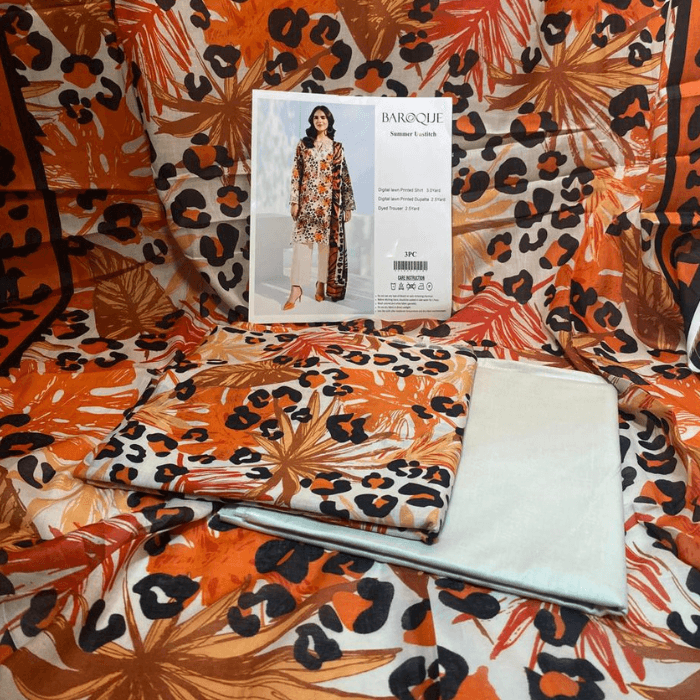Baroque Digital Lawn 3-Piece Unstitched