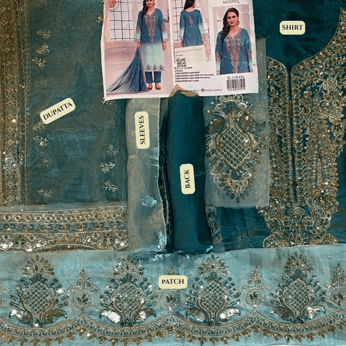 Mushq 2-Piece Hm Silk Fbs Net Dupatta Sl119