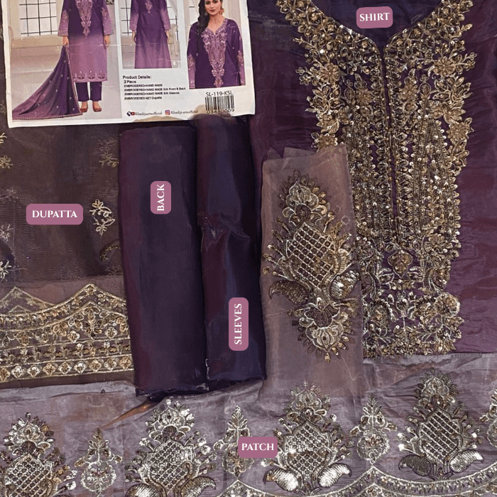 Mushq 2-Piece Hm Silk Fbs Net Dupatta Sl119