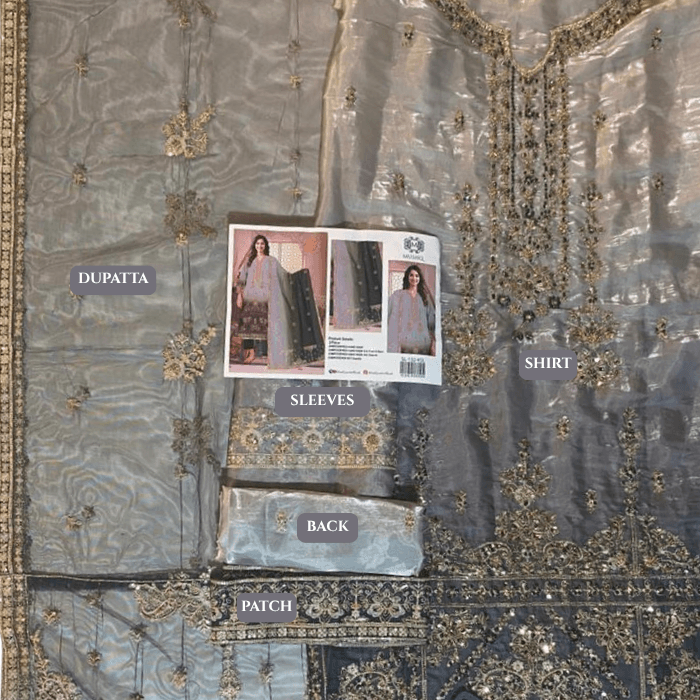 Mushq 2p Hm Silk Fbs Net Dupatta Sl132 (kal)