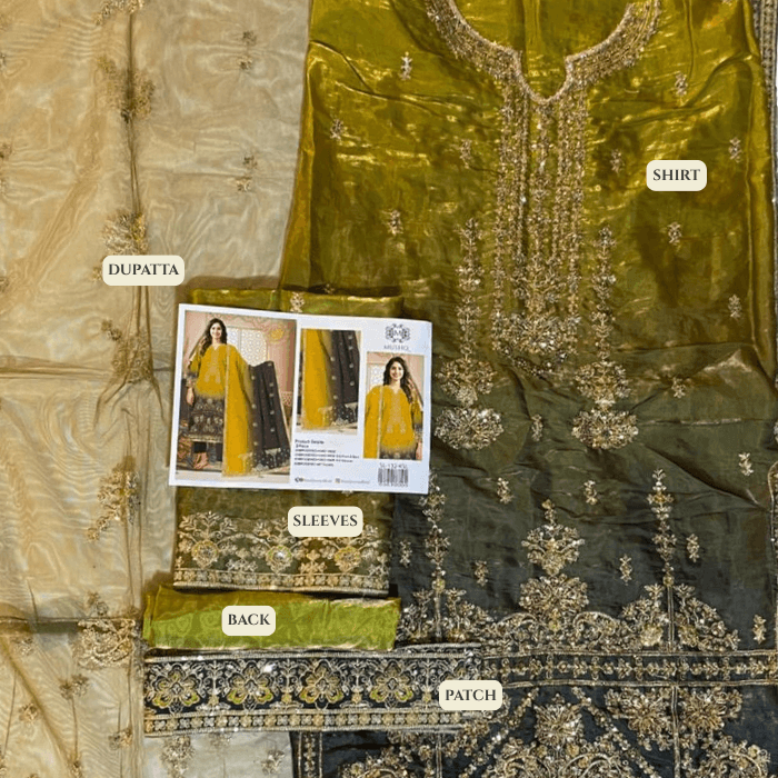 Mushq 2p Hm Silk Fbs Net Dupatta Sl132 (kal)