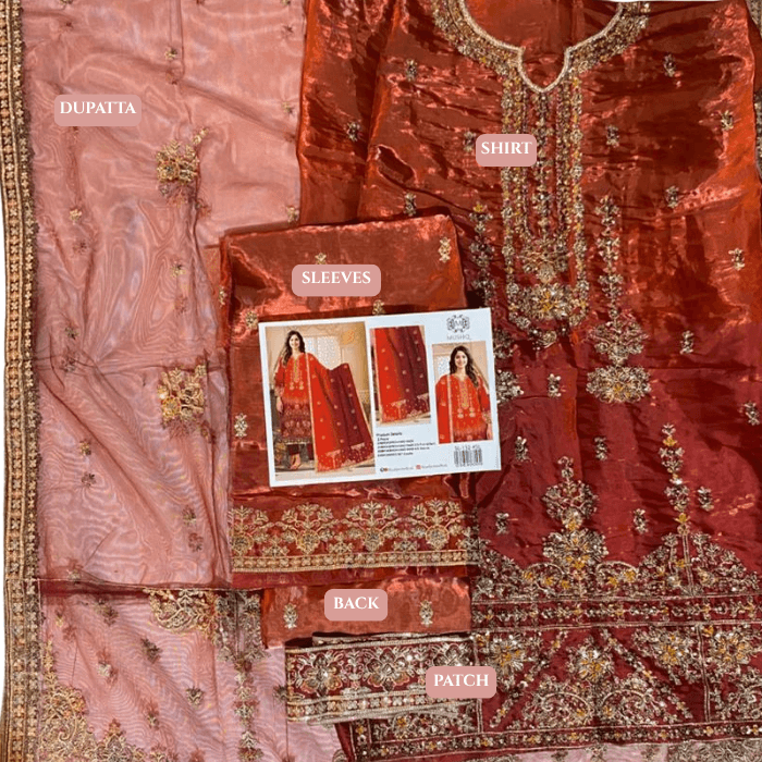 Mushq 2p Hm Silk Fbs Net Dupatta Sl132 (kal)