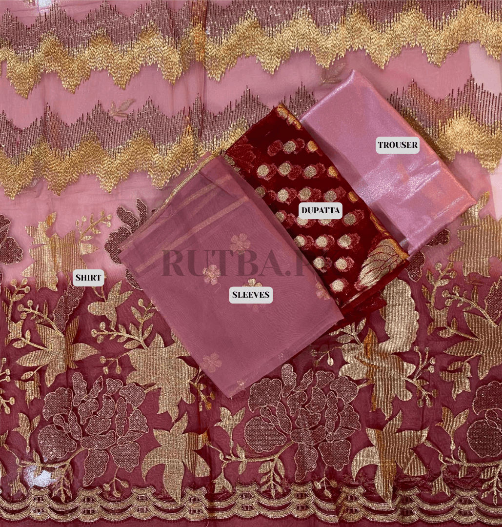 Organza 4 - Piece Zarri Weaving Work