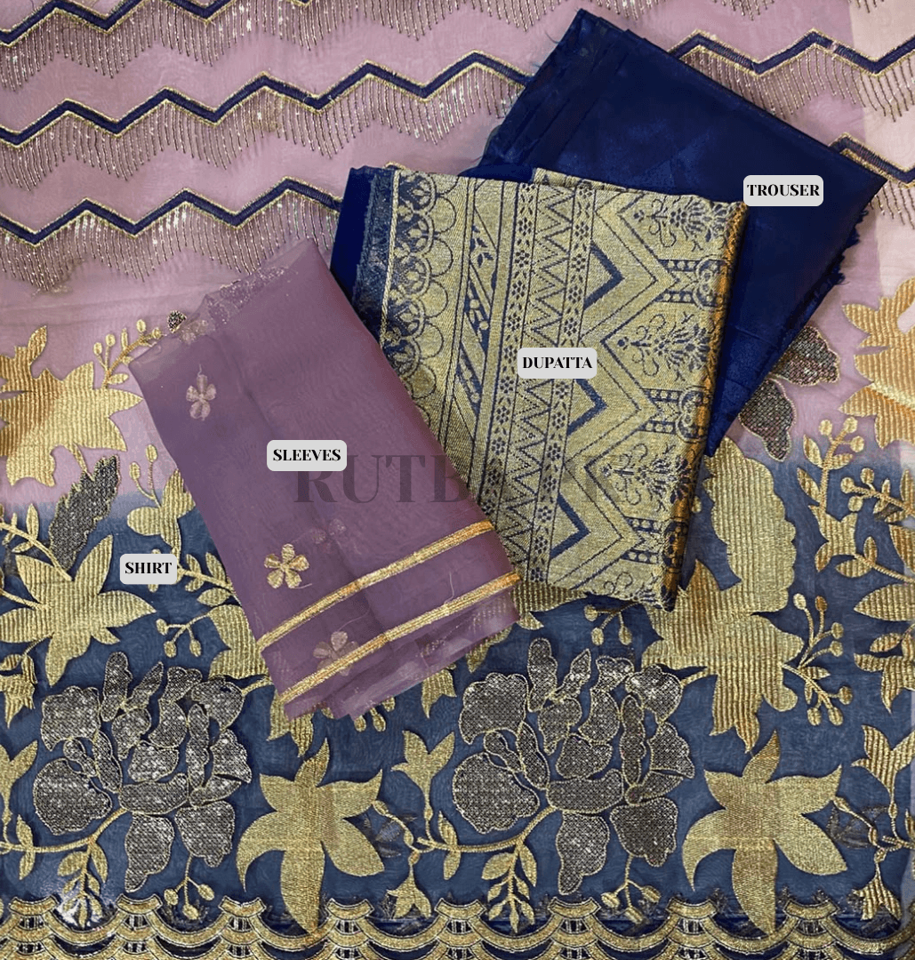 Organza 4 - Piece Zarri Weaving Work