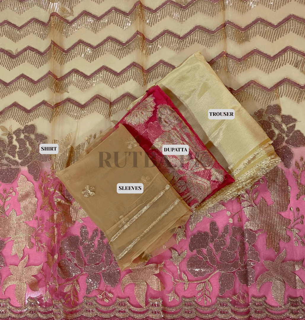 Organza 4 - Piece Zarri Weaving Work