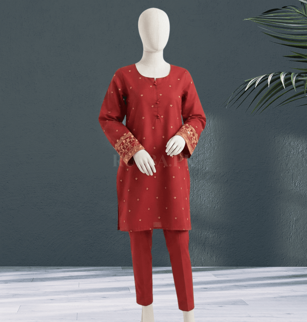 Embroidered Lawn Stitched 2-Piece — Assorted Colours