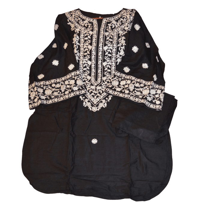 Black Embroidered 2-Piece