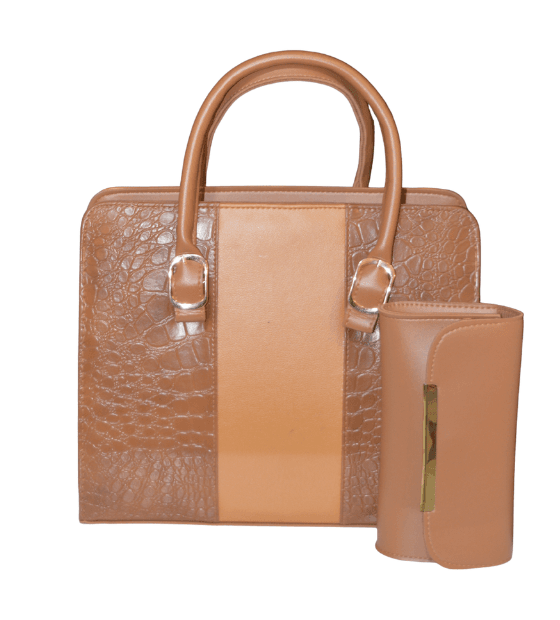 Two-Tone Croc Satchel with Wallet (Assorted Colours)