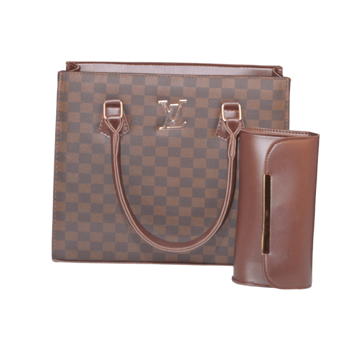 Checkered Two-Piece Tote & Wallet Set (Assorted Colours)