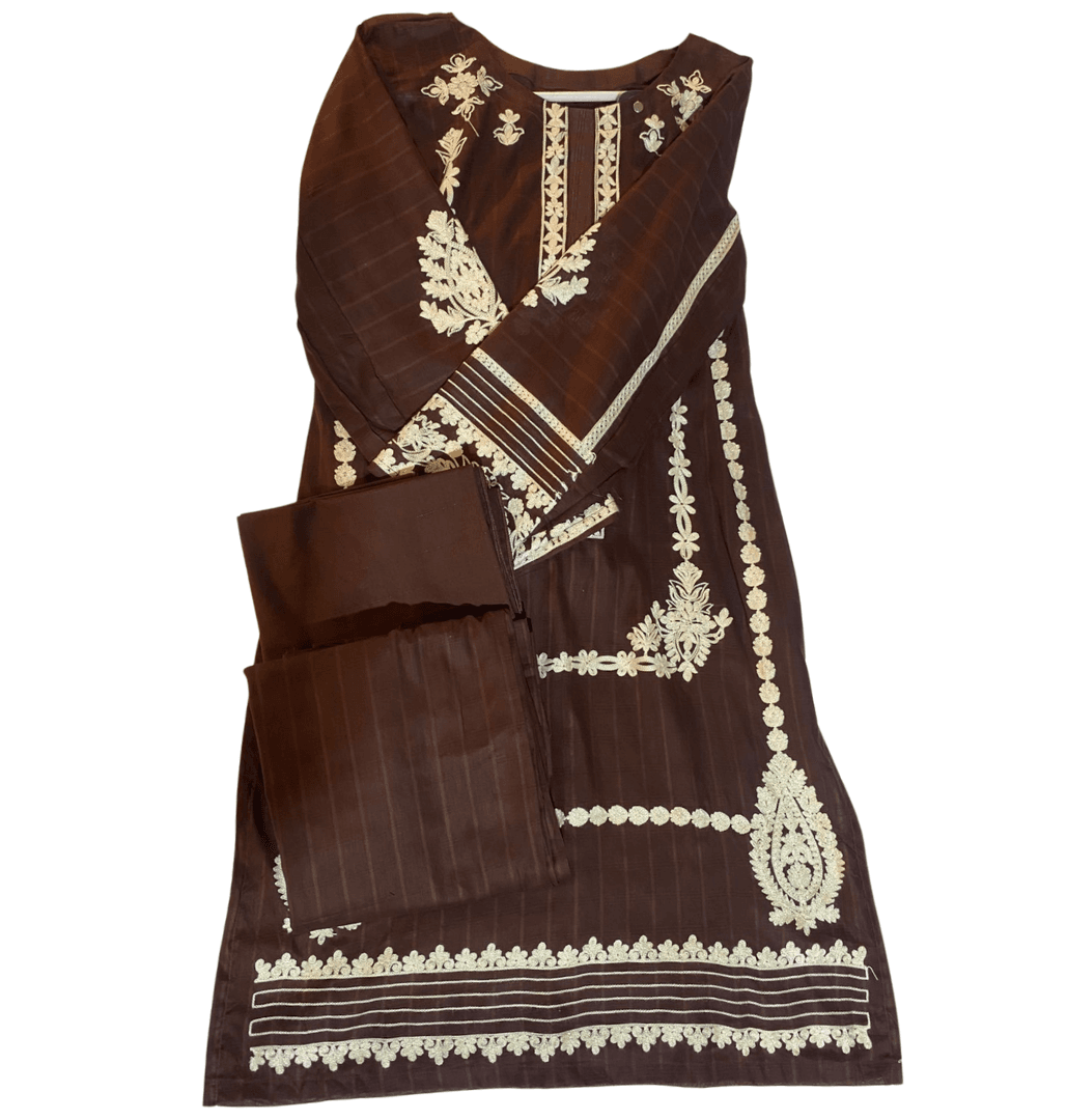 rutba stitched 3pc  bareeze lawn 